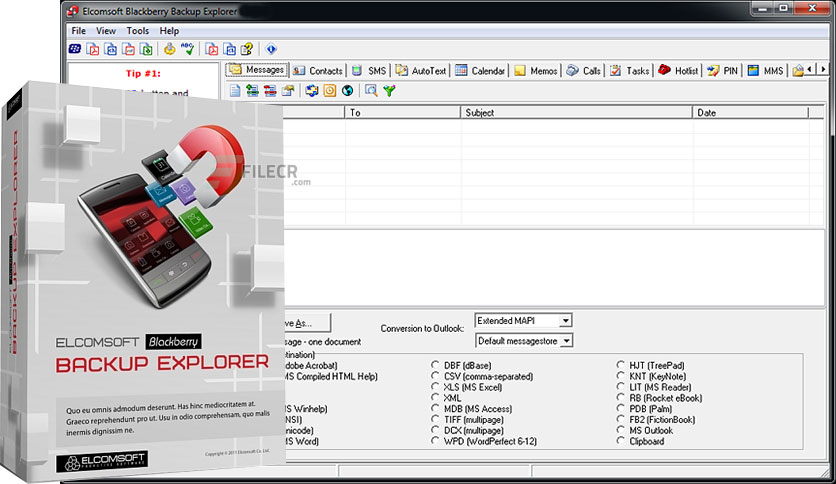 ElcomSoft Blackberry Backup Explorer Professional With Crack